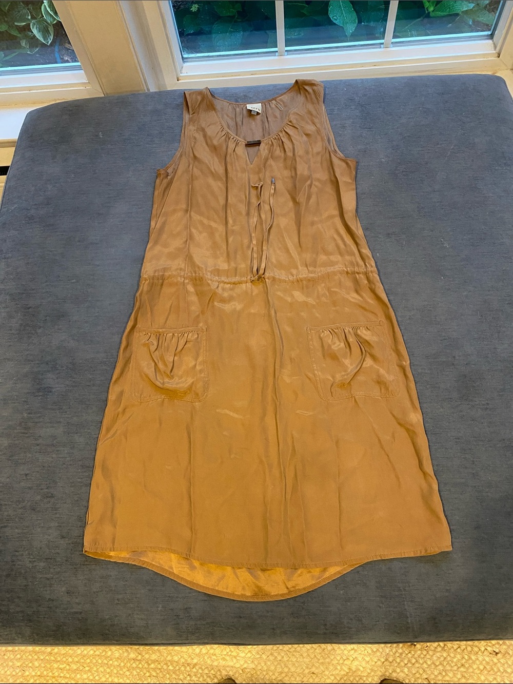 ecru Sleeveless Tan Shift Dress